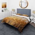 thumbnail image 1 of Designart "Radiant Gold II" Abstract Landscape Bedding Covert Set - Abstract Landscapes Yellow Landscapes Bed Set With 1 Sham, 1 of 6