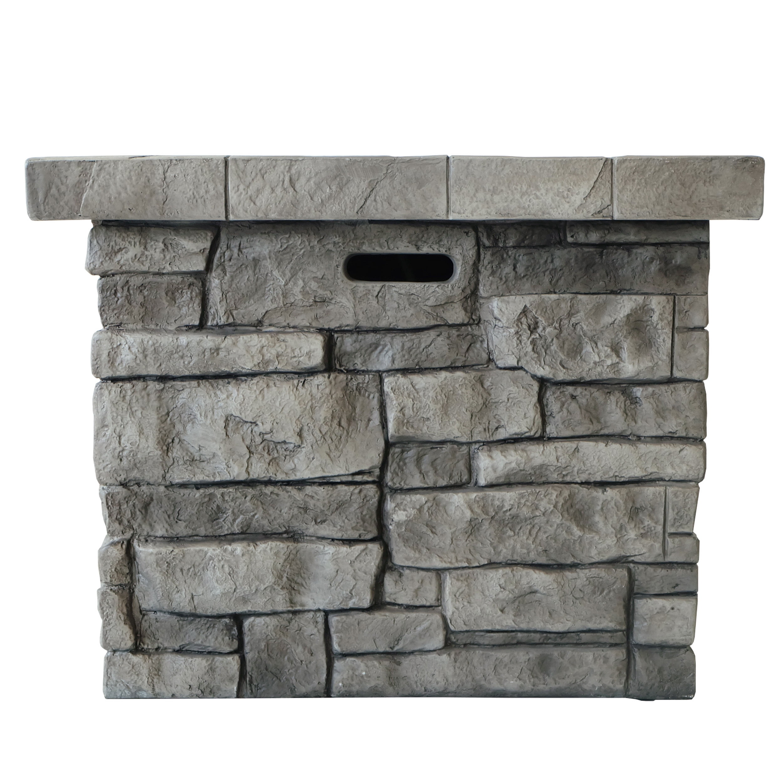 Enfield Outdoor Square Fire Pit - 40,000 BTU, Grey