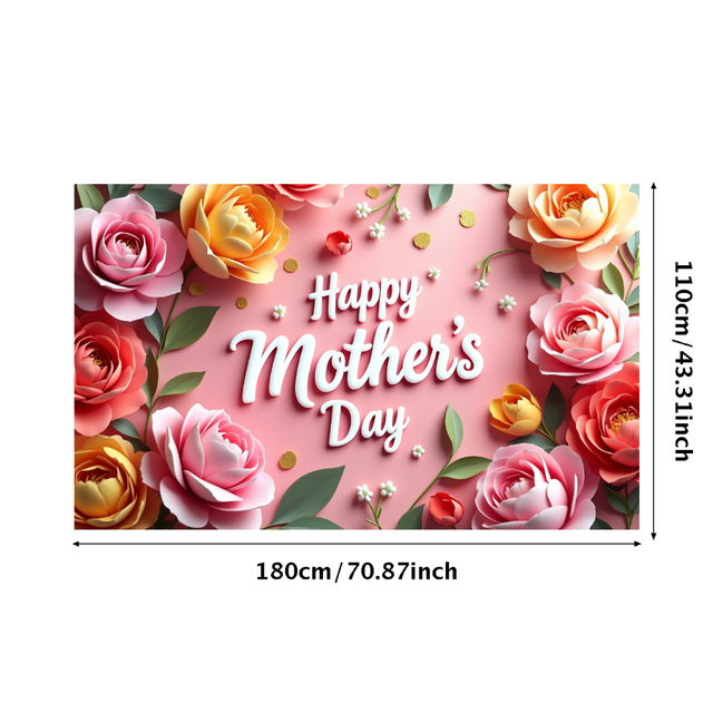 Colorful Floral Design Happy Mothers Day Banner Backdrop Background Party Decorations Photo Props Home Decor Family Gatherings Celebration Events Mothers Day Party Decor