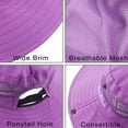 thumbnail image 2 of Womens Summer Sun Hat Wide Brim Outdoor UV Protection Hat Foldable Ponytail Bucket Cap for Beach Fishing Hiking, 2 of 6