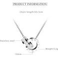 thumbnail image 2 of Stainless Steel Interlocking Circles Infinity Style Roman Numbers Wedding Statement Collar Necklace, 2 of 4