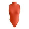 thumbnail image 4 of kamemir Women's Mock Turtle Neck Sleeveless Bodysuit Sexy Tank Tops Sharp Collection(B,L), 4 of 6