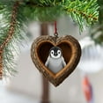 thumbnail image 4 of Heart-Shaped Animal Christmas Ornament, 2D Flat Acrylic Forest Animal Decoration, Hanging Woodland Pendant for Xmas Tree Decor, Animals Lovers Gift Home Party Decor Ornaments (Penguin), 4 of 7
