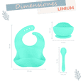 thumbnail image 2 of Kit Bebe Linium 3en1 Babero Cubiertos Plato Silicon Suave Color Aqua, 2 of 9