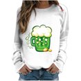 thumbnail image 2 of ICHUANYI Liquidación Día de San Patricio Moda Mujer Casual Manga Larga Cuello Redondo Impreso Señoras Sudadera Tops Blusa ICHUANYI WER202308244322, 2 of 4