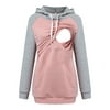 Winter Warm Nursing Maternity Hoodies Long-sleeve For Pregnant Lady Breastfeeding Pregnancy Hooded Tops Maternity Lactation Sweatshirt Solid Color Outer Clothing
