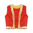thumbnail image 2 of Hansber Costume de Prince Arabe pour Enfants Tenues de Cosplay de Rue Sans Manches Gilet Ouvert devant Déguisement d'Halloween Noël Rouge 6, 2 of 6