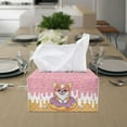 thumbnail image 3 of ZUXONGSY Corgi Waffle Cream Tissue Box Cover Modern PU Leather Tissue Box Holder with Snap Button Stylish Tissue Box Cover Rectangular Tissue Box Home Accessories Decoration, 3 of 7
