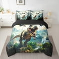thumbnail image 2 of Manfei Kids Dinosaur Twin Bedding Sets 7pcs for Boys, Tyrannosaurus Rex Bedding Comforter Set, Wild Jungle Animal Sheet Sets, Ultra Soft Home Decor, 2 of 8