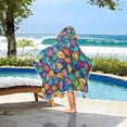 thumbnail image 3 of Yayeee Kids Hooded Towel with Hand Pockets Beach Soft Absorbent Bath Wrap 50 x 23.5 inch, Vibrant Art Leaves Pattern, 3 of 5