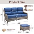 thumbnail image 4 of Jentlehouse Outdoor Patio Sofa set with Ottomans,All-Weather Wicker Rattan Patio 3-seat Couch with Thick Cushions and High Back,Outdoor Sectional Sofa Set for Lawn Balcony Garden, 4 of 9
