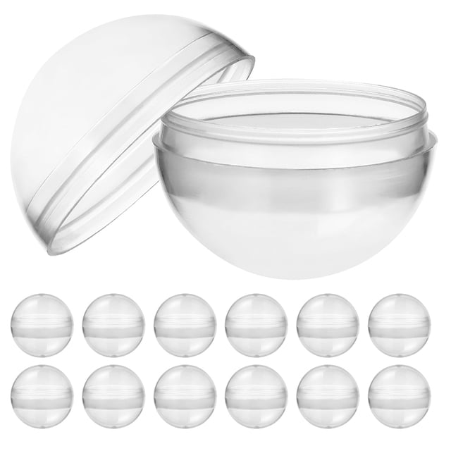 50 cápsulas de chicles transparentes para máquina de juguete, bolas redondas, recambios de plástico, cápsulas de juguete