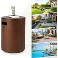 thumbnail image 4 of Propane Tank Cover Table 16"x16"x20"H Round Propane Tank Storage Hideaway Box for Gas Fire Pits, Brown Concrete Gas Tank Holder Outdoor Side Table for 20 Pound Gas Tank, 4 of 12