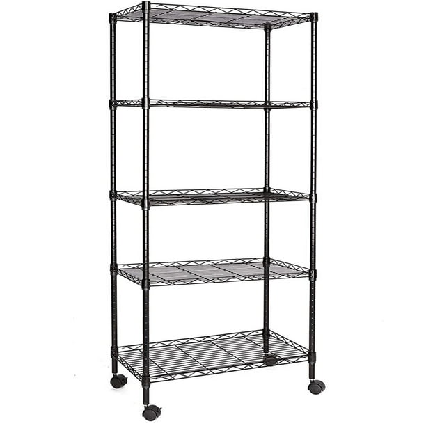 65 Rustproof Metal Storage Shelves, Metal Shelving With Casters