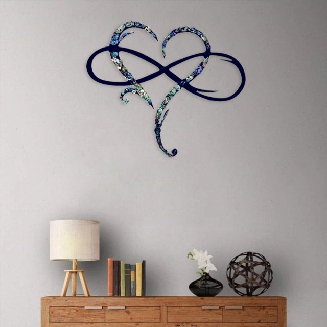 Letrero De Pared Decoración Metal Infinity Heart Art Love Wall Sign Decor para sala de estar (colorido)