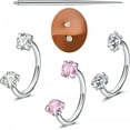 thumbnail image 2 of DESIGNICE 2026 New Horseshoe Nose Ring 18G Silver Gold Nose Hoops for Women Half Hoop Earring Hoops Horse Shoe Daith Tragus Earring Hoop Helix Piercing Jewelry Double Gem Horseshoe Septum Ring 8Mm, 2 of 7
