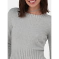 thumbnail image 4 of No Boundaries Metallic Crew Neck Sweater, Women's and Women’s Plus, 4 of 5