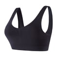 thumbnail image 2 of Sports Bras for Women Plus Size Seamless Wirefree Yoga Bra with Removable Pads Black S, 2 of 3