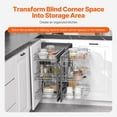 thumbnail image 2 of 3-Tier Chrome Pull Out Basket Organizer - Blind Corner Kitchen Cabinet Shelf, Tier 6 Storage, 2 of 10