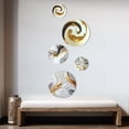 thumbnail image 3 of Designart "Marble Abstraction in White and Gold I" Modern Transitional Metal Wall Art Set of 5 Piece, 3 of 5