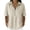 Beige, variant on Cotton Linen Tops for Women Lapel Zipper Short Sleeve Tops Soft Loose Fit Casual Fashion Blouse Tops for Spring Summer Daily Street Wear by Gbobgt Brown L