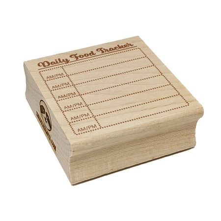 Daily Food Meal Tracker Square Rubber Stamp Stamping Scrapbooking Crafting - Small 1.25in