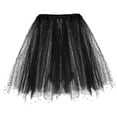 thumbnail image 2 of JINMGG Womens Plus Size Clearance $5 Womens Paillette Elastic 3 Layered Short Skirt Adult Tutu Dancing Skirt black, 2 of 5
