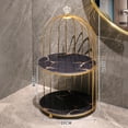 thumbnail image 4 of Cateissary Soporte de artículos de tocador para cosméticos, organizador de suministros para el cuidado de la piel Vintage, estantes de Almacenamiento y organización del hogar Negro Doble Capa, 4 of 6