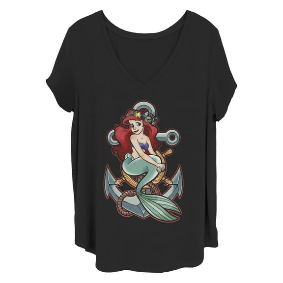 Women's The Little Mermaid Anchor Ariel  Graphic T-Shirt