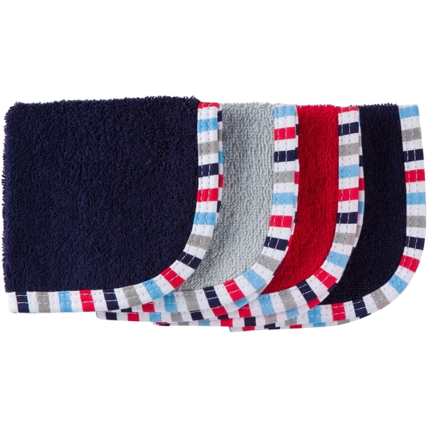Gerber Baby Boy Woven Terry Solid Washcloths, 4Pack