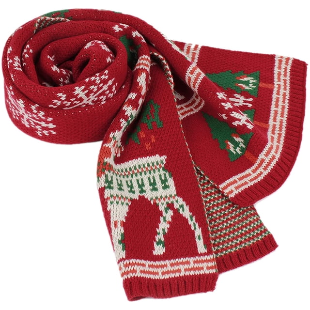 Bufanda de copo de nieve de reno navideño que hace punto bufanda gruesa de invierno bufanda larga cálida brillar Electrónica
