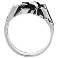 thumbnail image 2 of Sterling Silver Nugget Ring Oxidized Diamond Cut Finish, size 11, 2 of 3