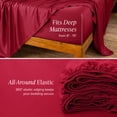 thumbnail image 6 of Bare Home Bamboo Sheet Set - Made from Rayon Fibers - Deep Pockets - 3 Piece - Twin XL, Red, 6 of 10