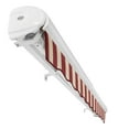 thumbnail image 6 of Awntech 10 Ft Key West Manual Heavy Duty Patio Retractable Awning with Cassette (120in x 9.38in x 96in), Burgundy/Tan Stripe, 6 of 8