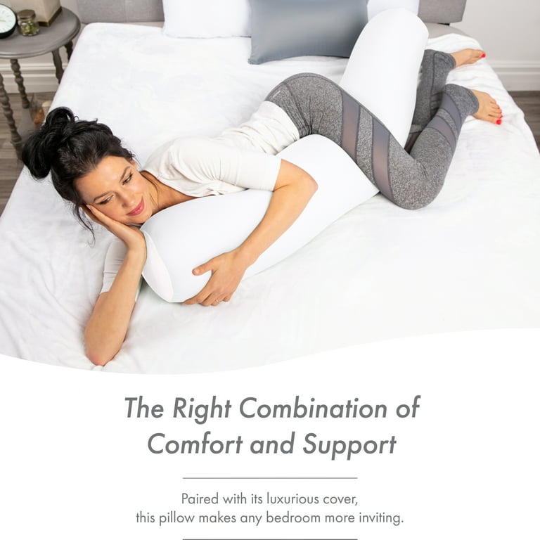 Straight Body Pillow Full Size Premium Microbead Side Sleeping Maternity Pregnant Women Supportive Fluffy Breathable Cooling 85 15