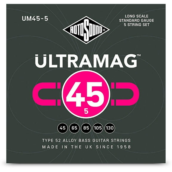 Rotosound Ultramag Bass Guitar Strings - 5 String Set (45 - 130)
