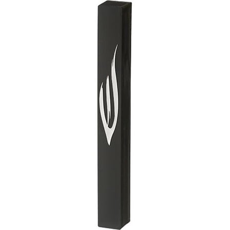 Art Judaica 24681 15 cm Black Plastic Mezuzah - Gold Shin with Rubber Cork