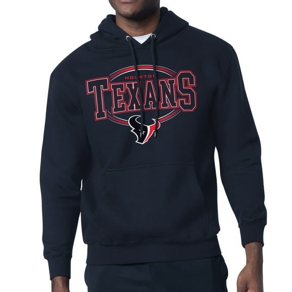 Men's Starter Navy Houston Texans Team Track Graphic Pullover Hoodie