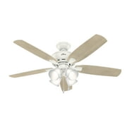 Hunter Fan 52" Amberlin Fresh White Ceiling Fan with LED Light and Pull Chain