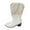 White, variant on Wide Calf Boots For Women Fashion Gothic Boots Printed Cowgirls Boots Casual Pointer Boots Low Heels Boots US:6.5-7(37)
