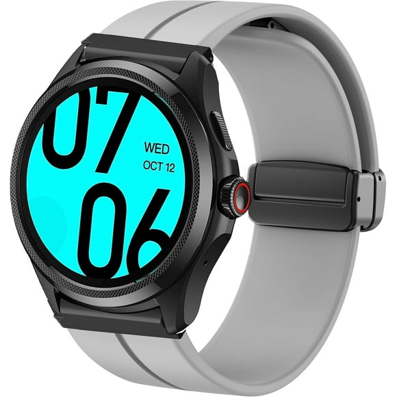 TRAHOO-Compatible Ticwatch Pro 5 Smartwatch Bands, 24mm Soft Silicone Magnetic Buckle Sport Wristband Replacement Straps Compatible for Ticwatch Pro 5 Android Smartwatch
