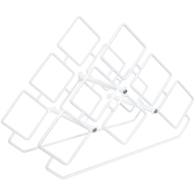 Sunnydaze Modern 6-Bottle Triangular Wine Rack - Indoor Steel Wire Tabletop Accent - White