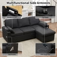 thumbnail image 6 of Convertible Sofa Bed Sleeper Pull Out Sectional Couch with Storage, L Shaped Couch Bed for Living Room,Apartment,Small Space - Dark Gray, 6 of 9