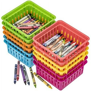 DEAYOU 16 Pack Classroom Storage Baskets Bins, Small Plastic Organizer  Basket, Colorful Storage Trays, Crayon Pencil Containers for Paper, Desk