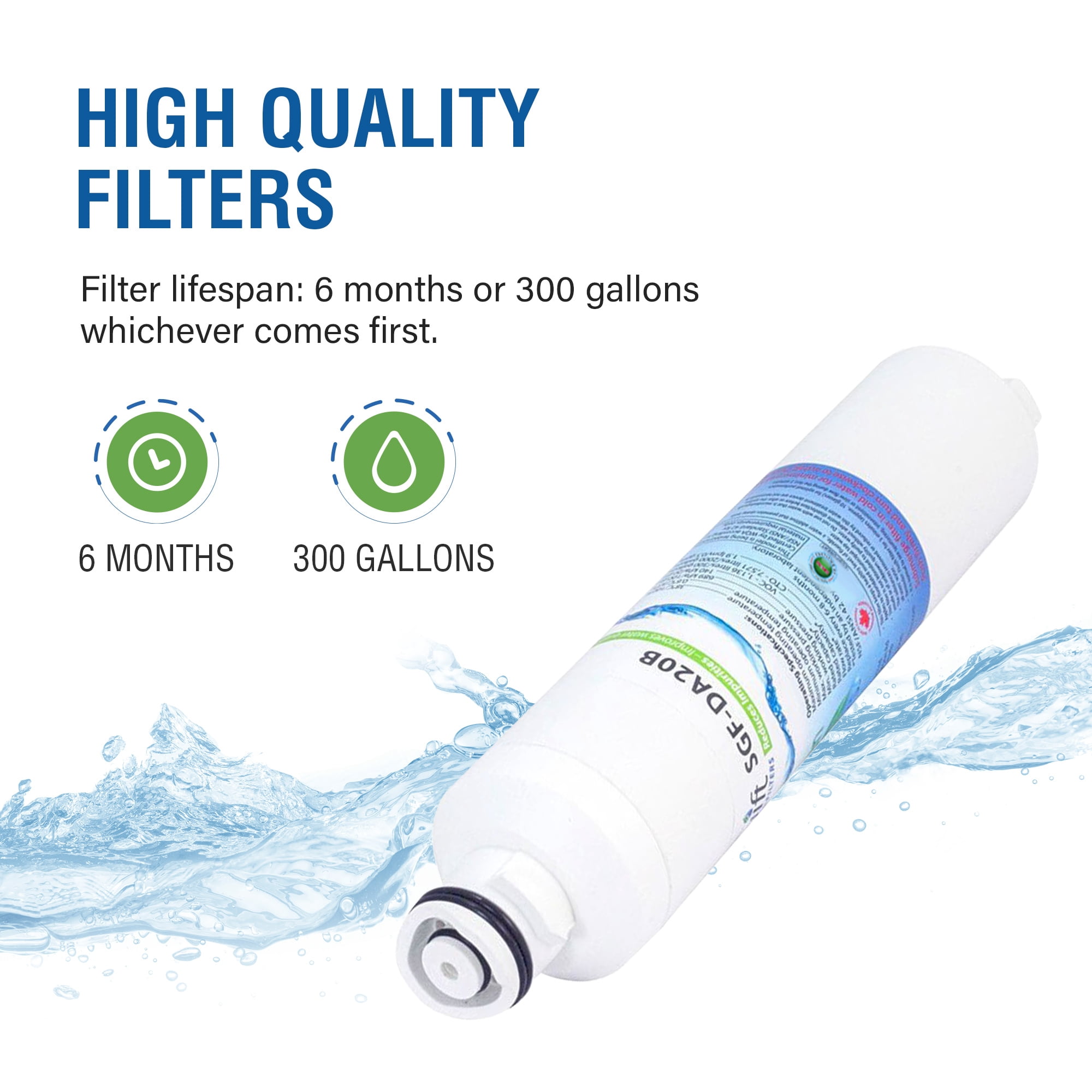 Swift Green Filters SGF-DA20B Replacement for Samsung DA29-0020B Refrigerators Water Filters(2 Pack)