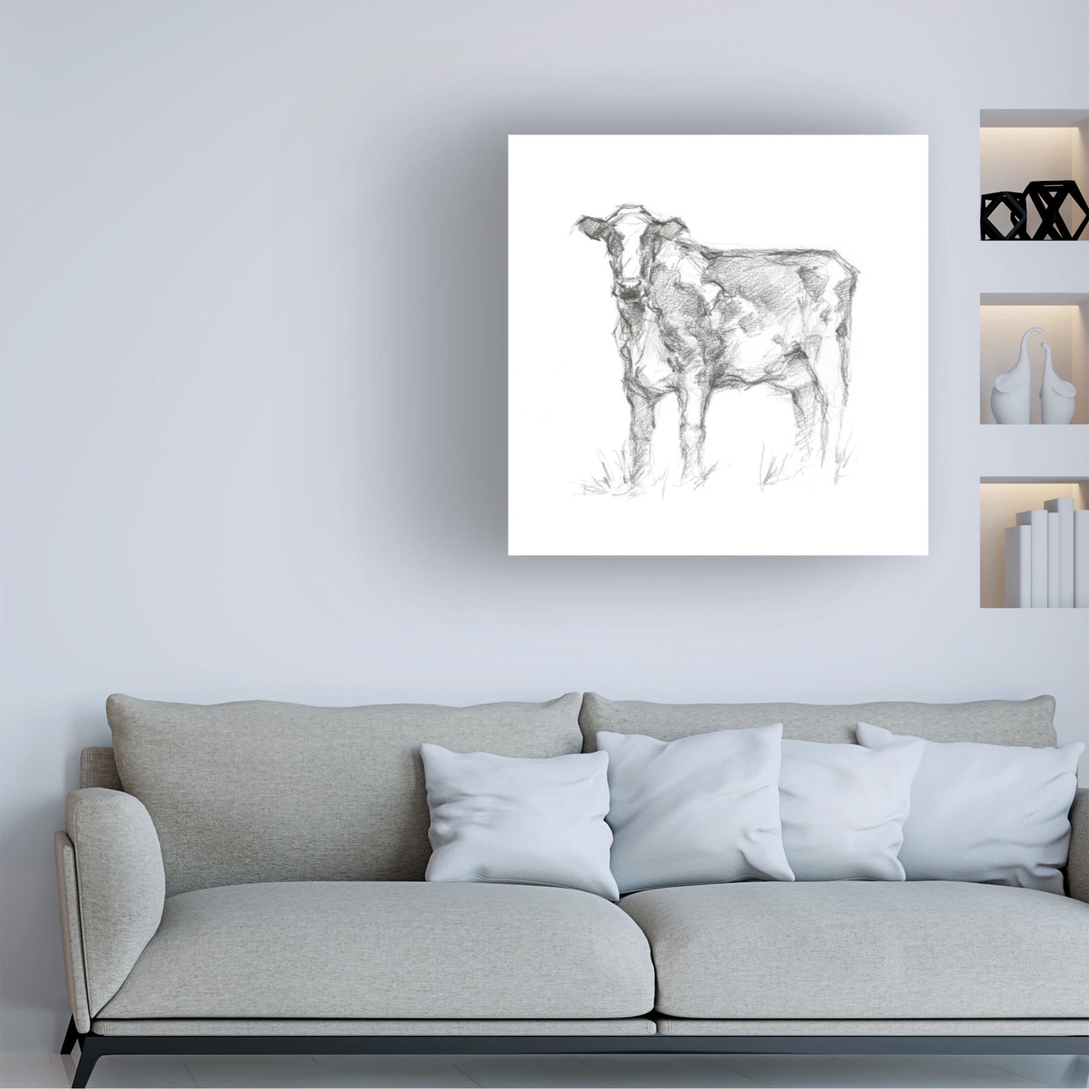 Canvas Wall Art - Ethan Harper 'Bovine Study II' Wall Art for Living Room, Bedroom, or Office Décor by Trademark Fine Art - 35 x 35 Inches