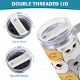 thumbnail image 5 of SKYSONIC 40 oz Gray and White Cats Tumbler with Handle and Straw Lid, Insulated Cup Reusable Stainless Steel Water Bottle Travel Mug, 5 of 7