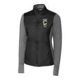 thumbnail image 2 of Women's-Cutter & Buck  Black Columbus Crew Stealth Hybrid Quilted Full-Zip Windbreaker Jacket, 2 of 3
