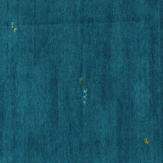Ahgly Company Indoor Square Abstract Turquoise Blue Modern Area Rugs, 4' Square