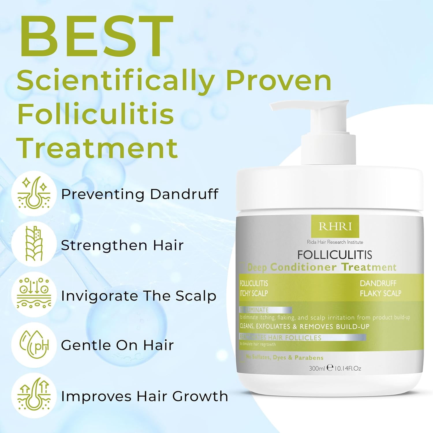 Folliculitis Deep Conditioner | Effective Scalp Treatment for Seborrheic Dermatitis, Psoriasis, Dry Itchy Scalp